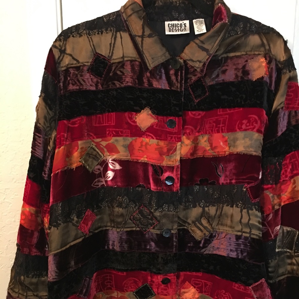 Vintage Chico’s patchwork jacket sz 3 Rn 79984